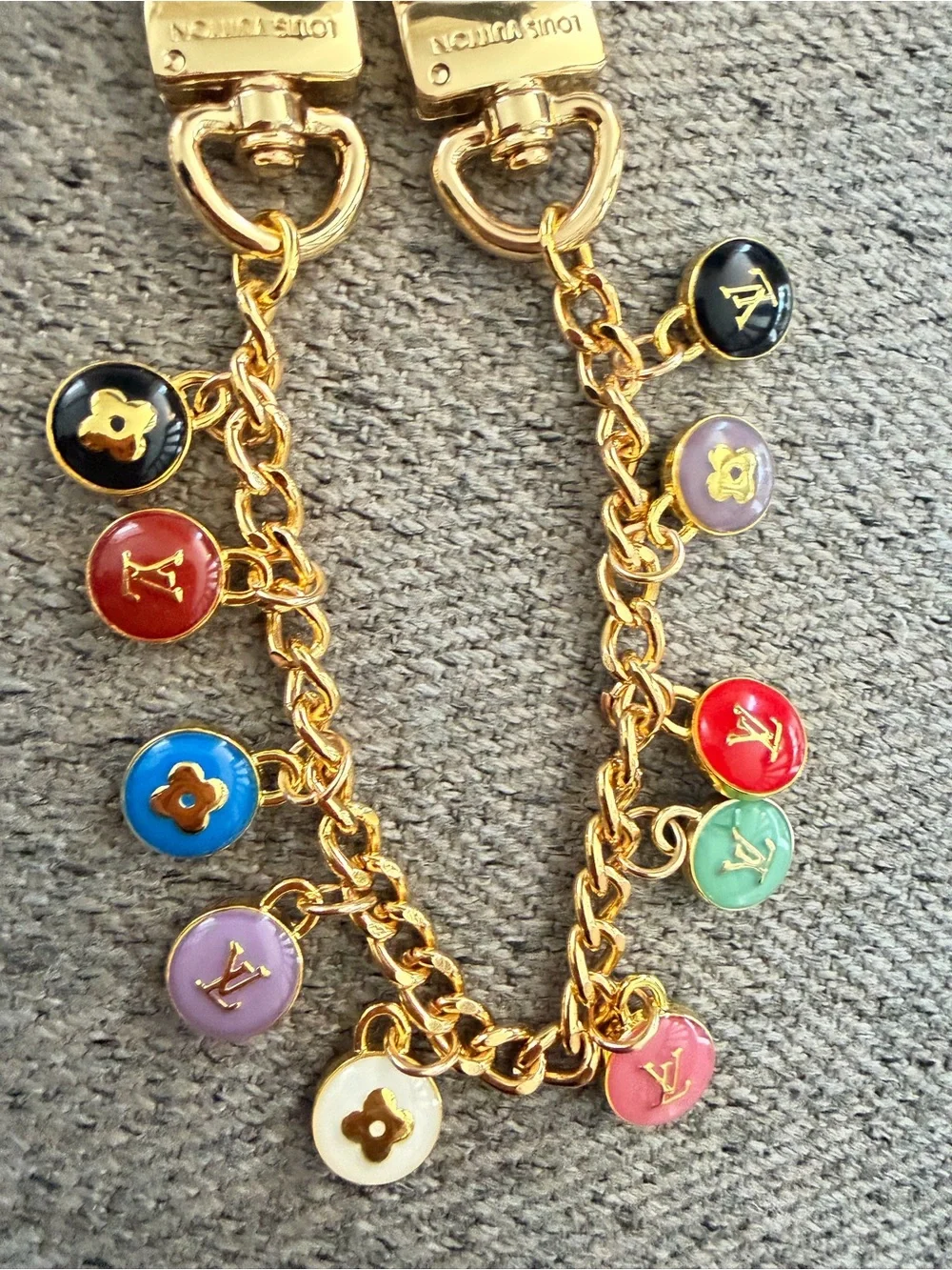 Unbranded -Inspired Gold Chain Keychain key bag with Multicolor Enamel